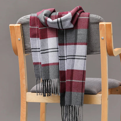 185*35cm outdoor Plaid Winter Scarf Women men unisex shalw Warm wrap muffler muffler Fashion Cashmere hijab pashmina tassels