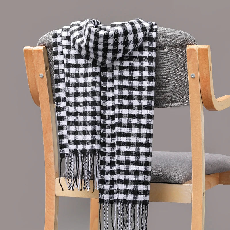 185*35cm outdoor Plaid Winter Scarf Women men unisex shalw Warm wrap muffler muffler Fashion Cashmere hijab pashmina tassels