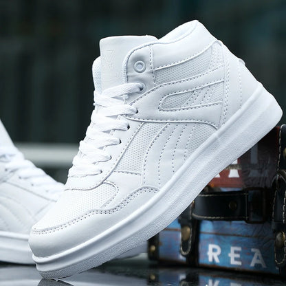 Spring Fashion Casual Shoes Men White Sneakers Breathable High top Flats Skateboarding Shoes 2023 New Unisex