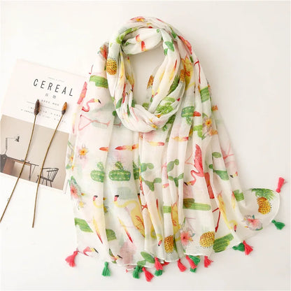 90*180cm Fashion high-grade flowers Cotton and linen female Polyester scarf printing gift custom national wind shawl beach towel