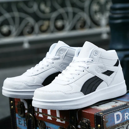 Spring Fashion Casual Shoes Men White Sneakers Breathable High top Flats Skateboarding Shoes 2023 New Unisex