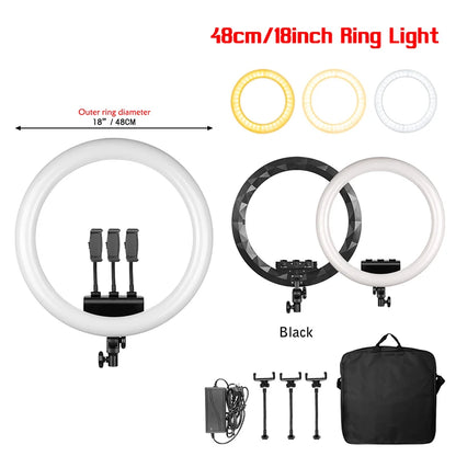 SH 45cm 18 inch Ring Light With Tripod Stand Usb Charge Selfie Led Lamp Dimmable Photography Light For Photo Photography Studio