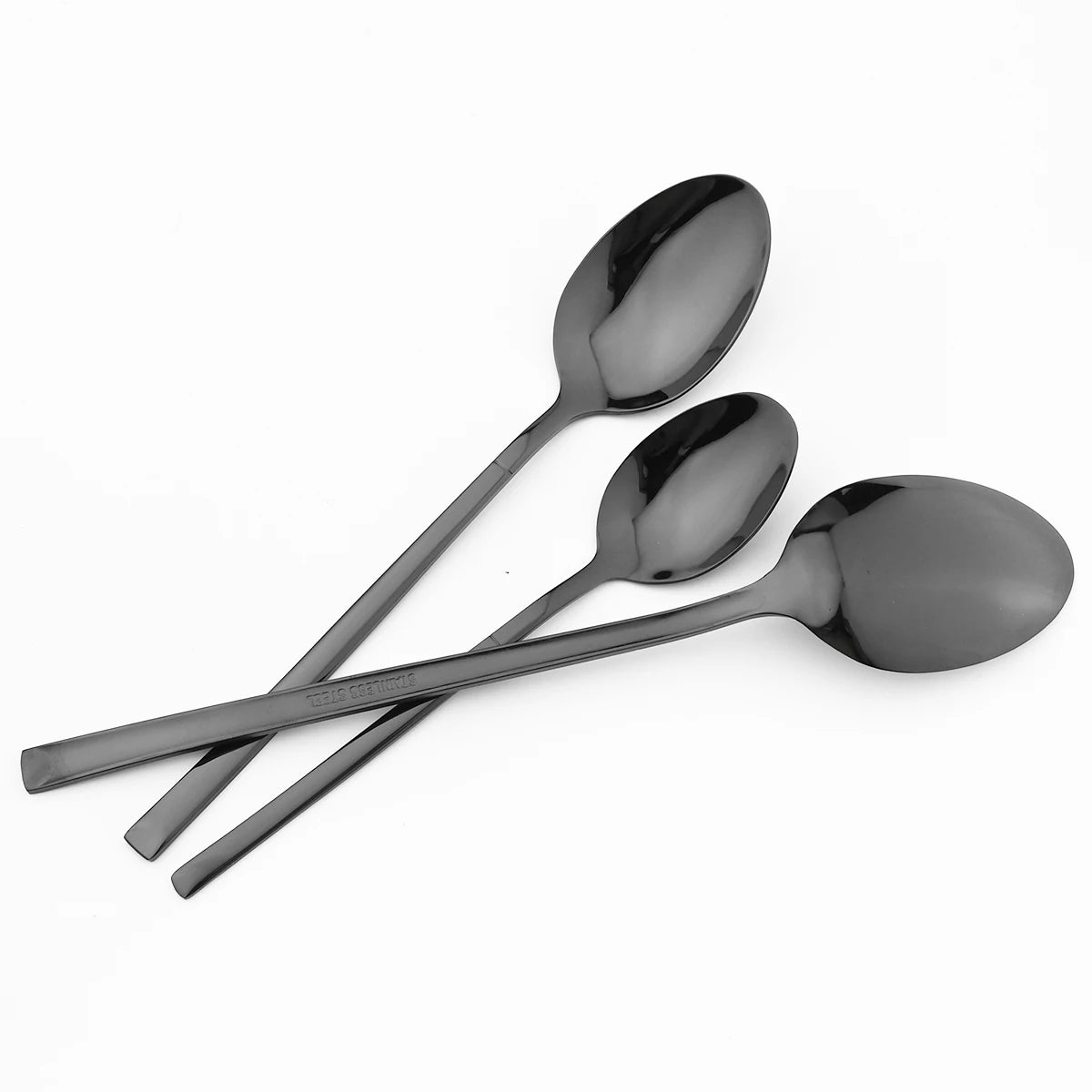 Stainless Steel Cutlery Set Mirror Black Dinnerware Set Knife Dessert Fork Coffee Tea Spoon Tableware Western Kitchen Flatware