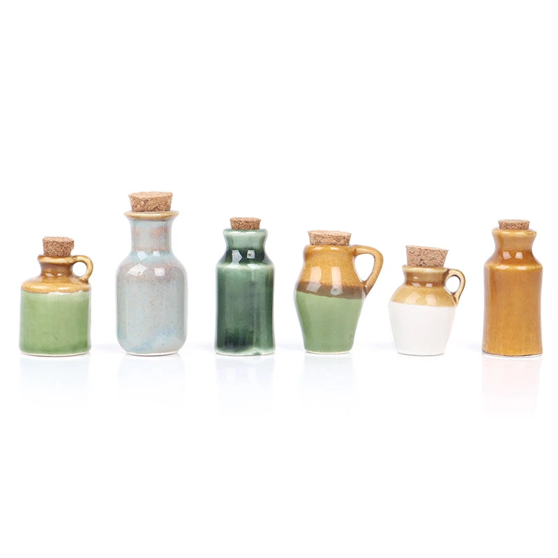 1 Pc 1:12 Dollhouse Miniature Ceramics Jar Seasoning Jar Kitchen Toy Dollhouse Home Decor