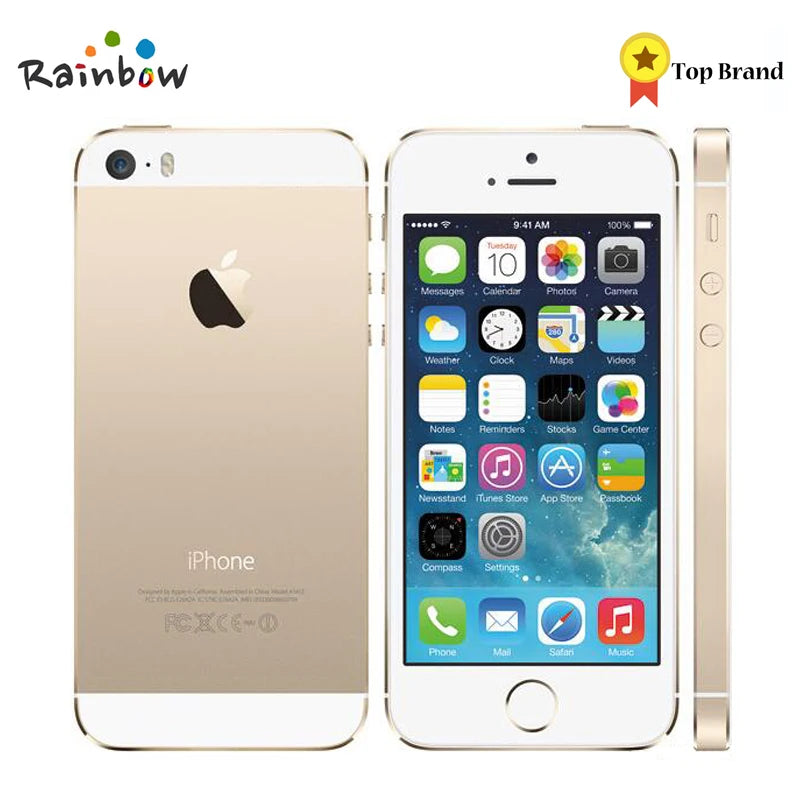 Original Apple iPhone 5s Unlocked 16GB / 32GB ROM 8MP Camera 1136x640 pixel WIFI GPS Bluetooth Cell phone multi language