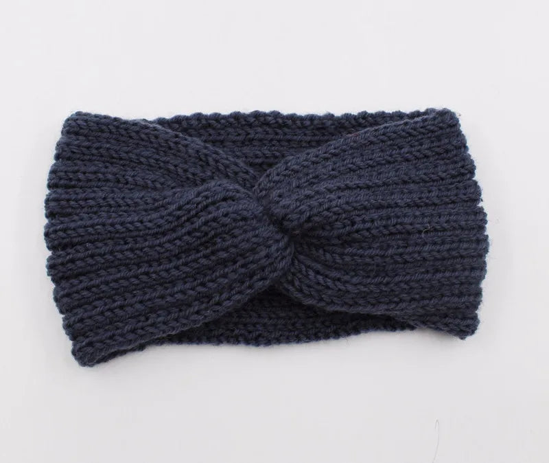 Women Headband Solid Color Elastic Hair Bands Twisted Knitted Turban Headwrap  Winter Girls Hairband Fashion Hair Accessories