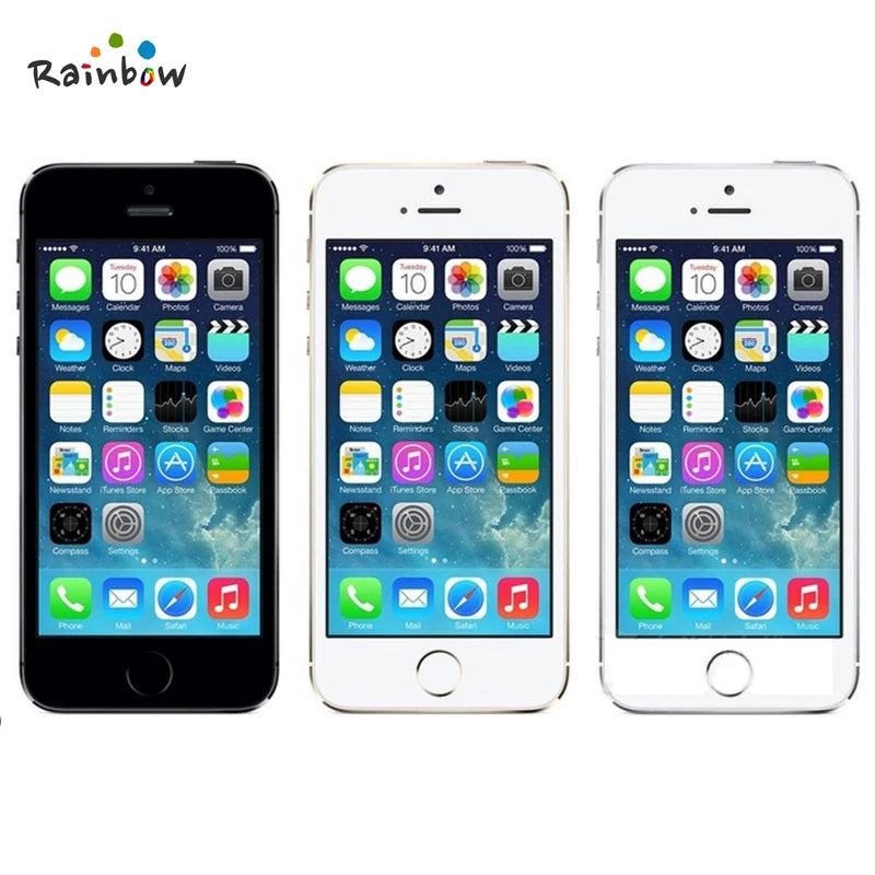 Original Apple iPhone 5s Unlocked 16GB / 32GB ROM 8MP Camera 1136x640 pixel WIFI GPS Bluetooth Cell phone multi language