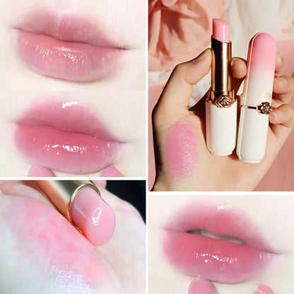 Crystal Temperature Change Lip Balm Vitality Color Lipstick Peach Girl Lip Balm Change Lipstick Lip Care Beauty Makeup TSLM1