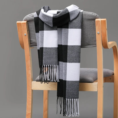 185*35cm outdoor Plaid Winter Scarf Women men unisex shalw Warm wrap muffler muffler Fashion Cashmere hijab pashmina tassels