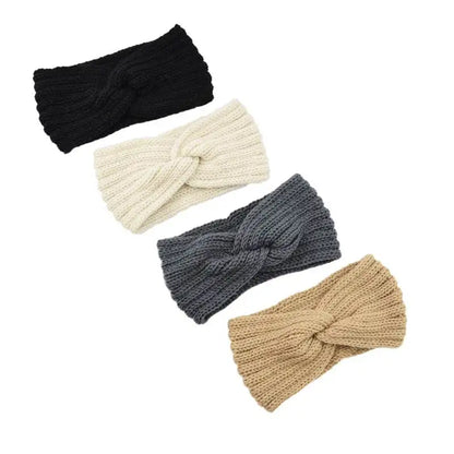 Women Headband Solid Color Elastic Hair Bands Twisted Knitted Turban Headwrap  Winter Girls Hairband Fashion Hair Accessories