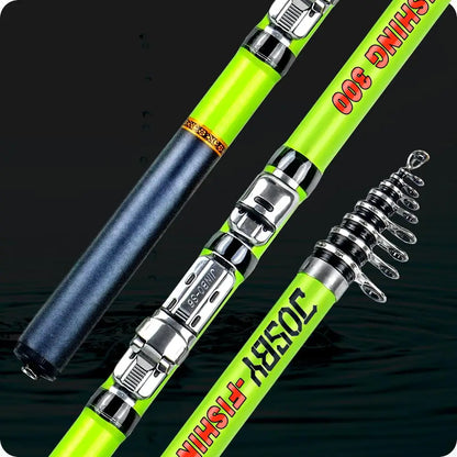 JOSBY Spinning Rod Rock Fishing Carbon Fiber Mini Telescopic Portable 1.5/1.8/2.1/2.4/2.7/3.0M