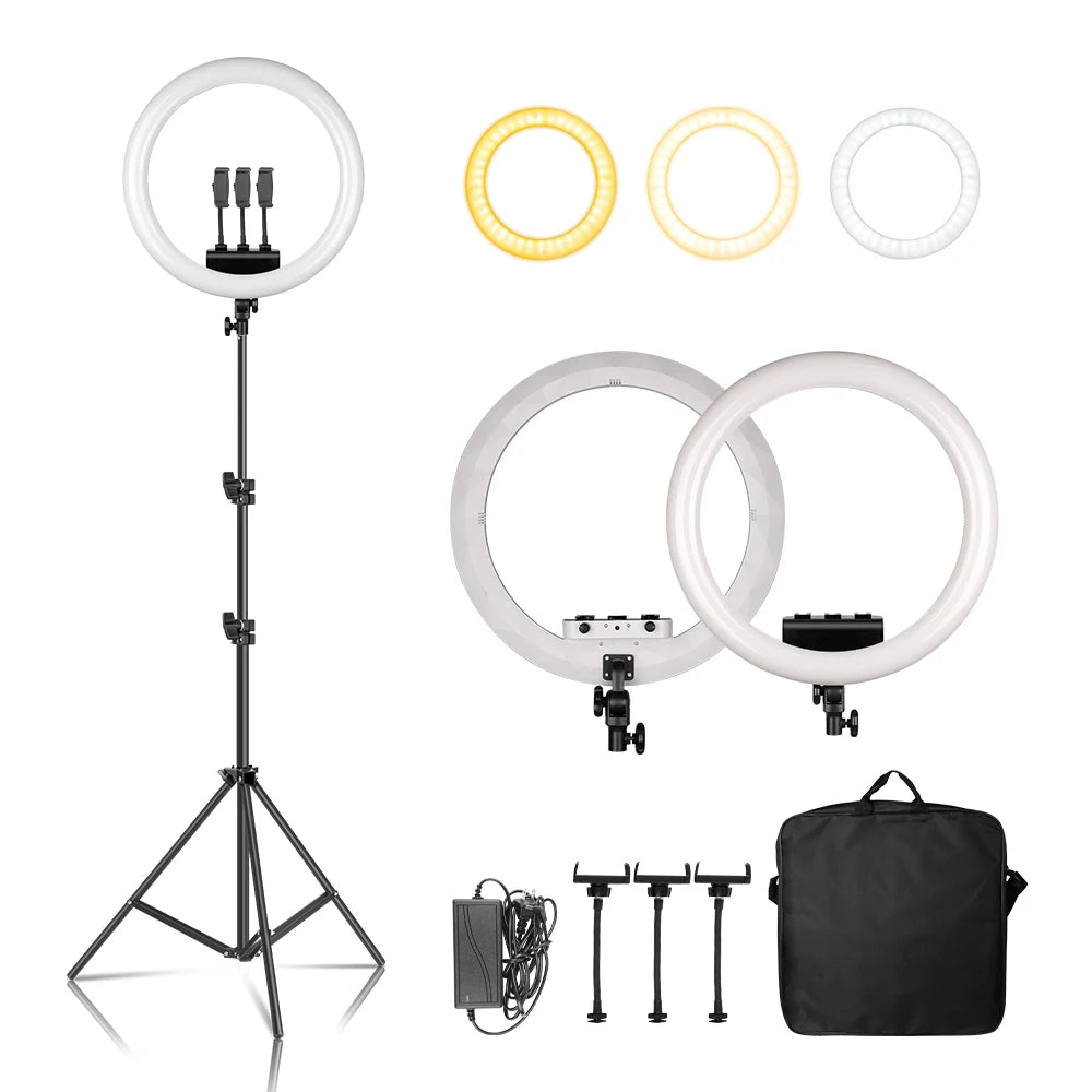 SH 45cm 18 inch Ring Light With Tripod Stand Usb Charge Selfie Led Lamp Dimmable Photography Light For Photo Photography Studio