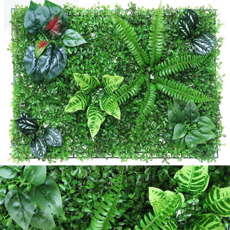 40X60cm Green Artificial Plants Wall DIY Background Decoration Simulation Grass Leaf Office Outdoor Garden Decor Flower Wall