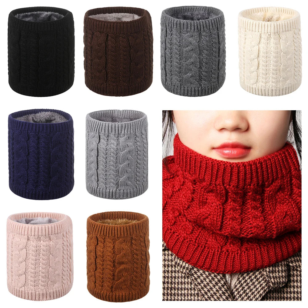 Hot Soft Unisex Brushed Knit Neck Warmer Circle Loop Snood Shawl Thicken Scarf Collar Cowl Go Out Wrap Winter Warm Accessories