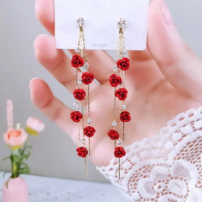 Korean Shiny Butterfly Crystal Drop Earring Bijoux Long Tassel Dangle Earrings for Women Statement Earrings Party Jewelry Gifts