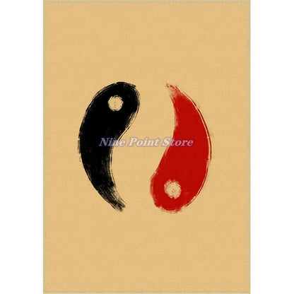 Japanese creativity Kraft Paper Painting Posters And Prints Wall Picture For Living Room Abstract Decorative Home Decor