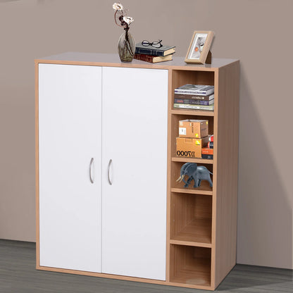 HOMCOM Wardrobe Cabinet Console Wardrobe Low Furniture organizer Storage Multipurpose with number doors and Shelves Adjustable