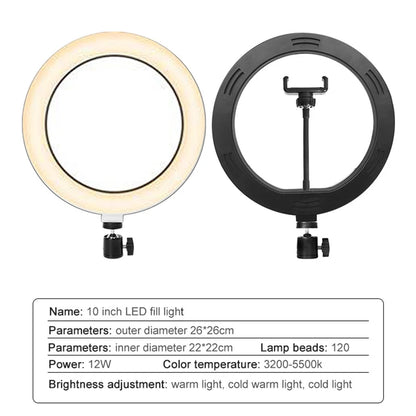 Youtube Shooting Vlog Selfie Circular Photo Ring Light Led Photographic Video Camera Lamp Studio Lighting Phone Holder