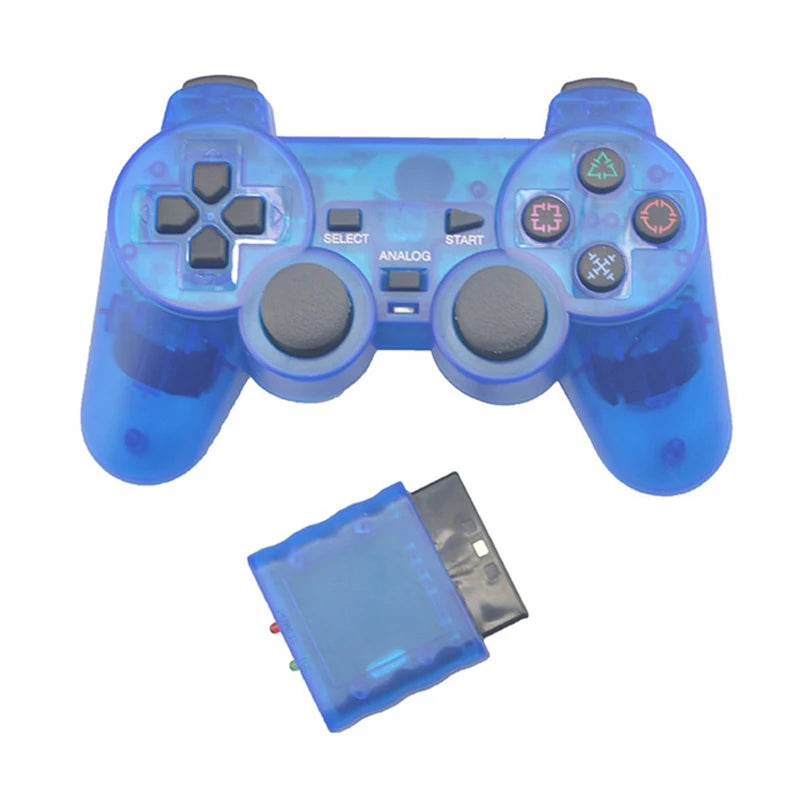 Transparent Color  Wireless Gamepad For Sony PS2  2.4G Vibration Joystick Blutooth Controller For Playstation 2 Joypad