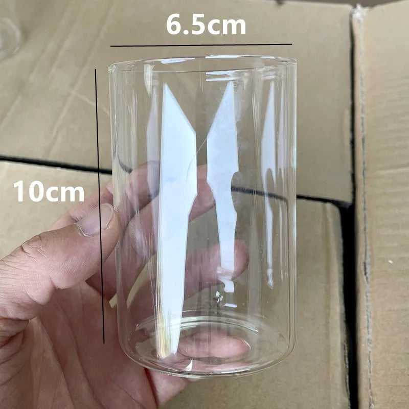 Simple Candle Cup Holder Transparent European Candlestick Empty Cups Candles Glass Light Jar Wedding Restaurant Candle Container