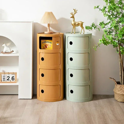 Creative Bedroom Bedside Table Modern Minimalist Round Storage Small Cabinet Large Capacity Simple Modern Plastic Side Cabinet