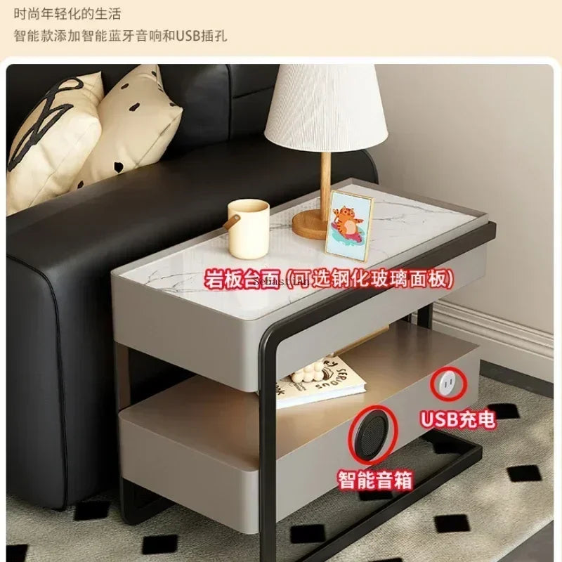 Multi Functional High-end Living Room Sofa with A High-end Feel, Extremely Narrow Storage Cabinet Side Table Edge Cabinet