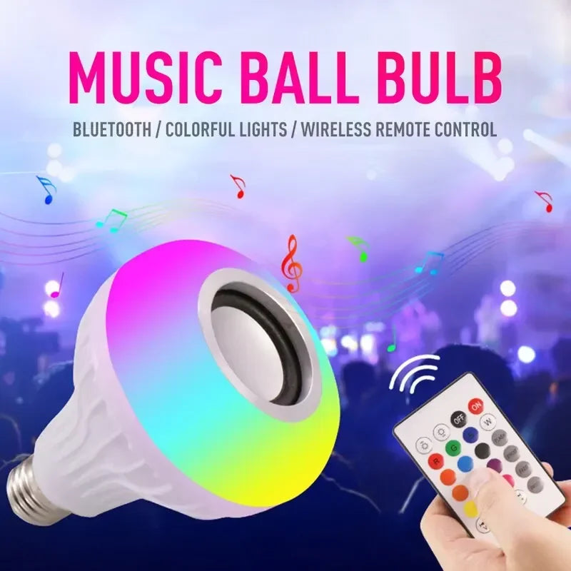 LED Bluetooth music light bulb RGB Colorful Color Change Wireless remote control Bulbs With speaker  intelligent bulb