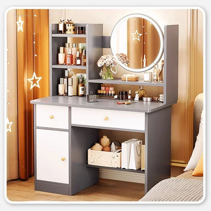 Artificial Board Creative Dressers for Bedroom Storage with Cabinet Mirror Dressing Table Light Luxury Nordic Dresser for Hotel