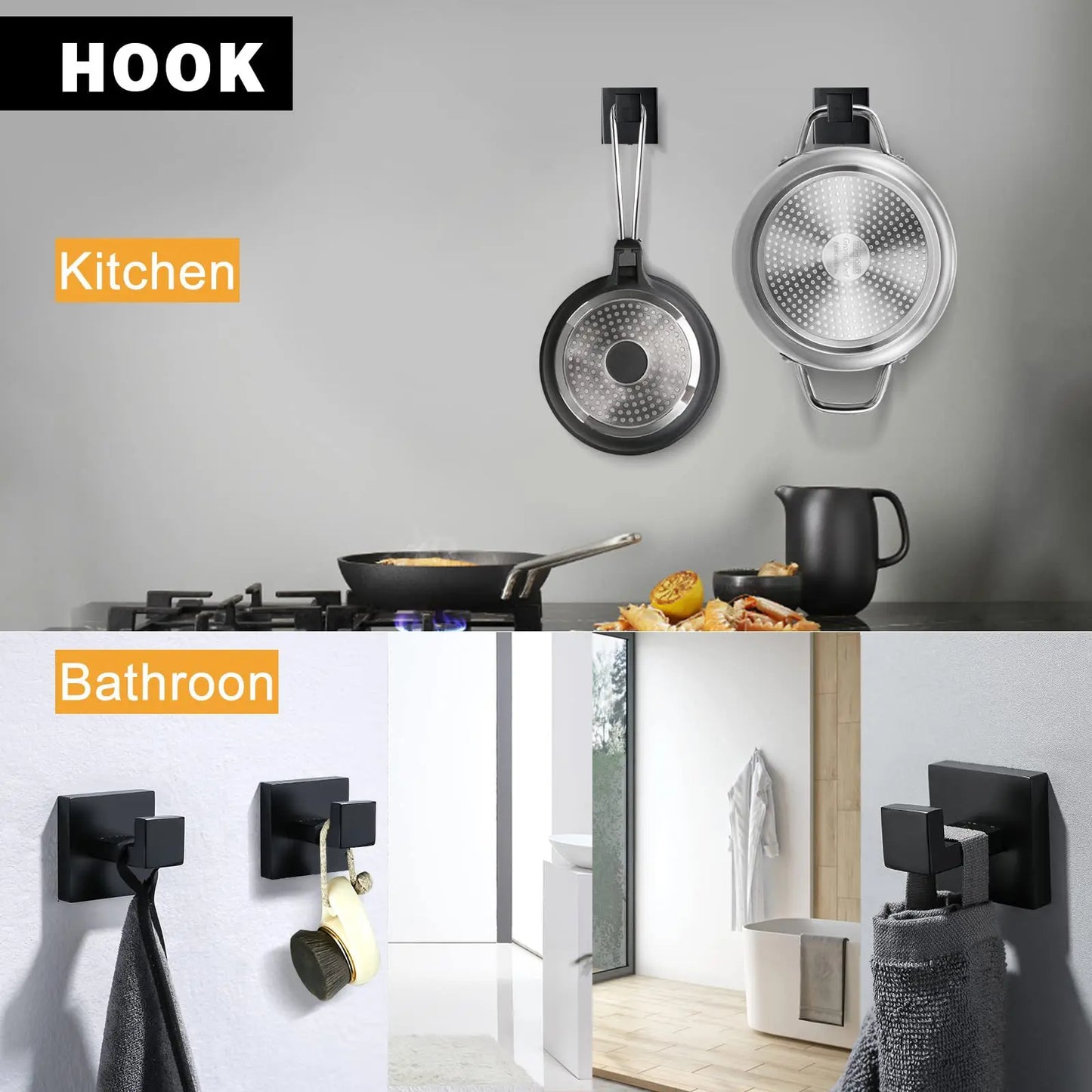 Bathroom Hardware Black Robe Hook Towel Rail Bar Rack Shelf Hanger Tissue Toilet Roll Paper Holder Wall Bathroom Accessories