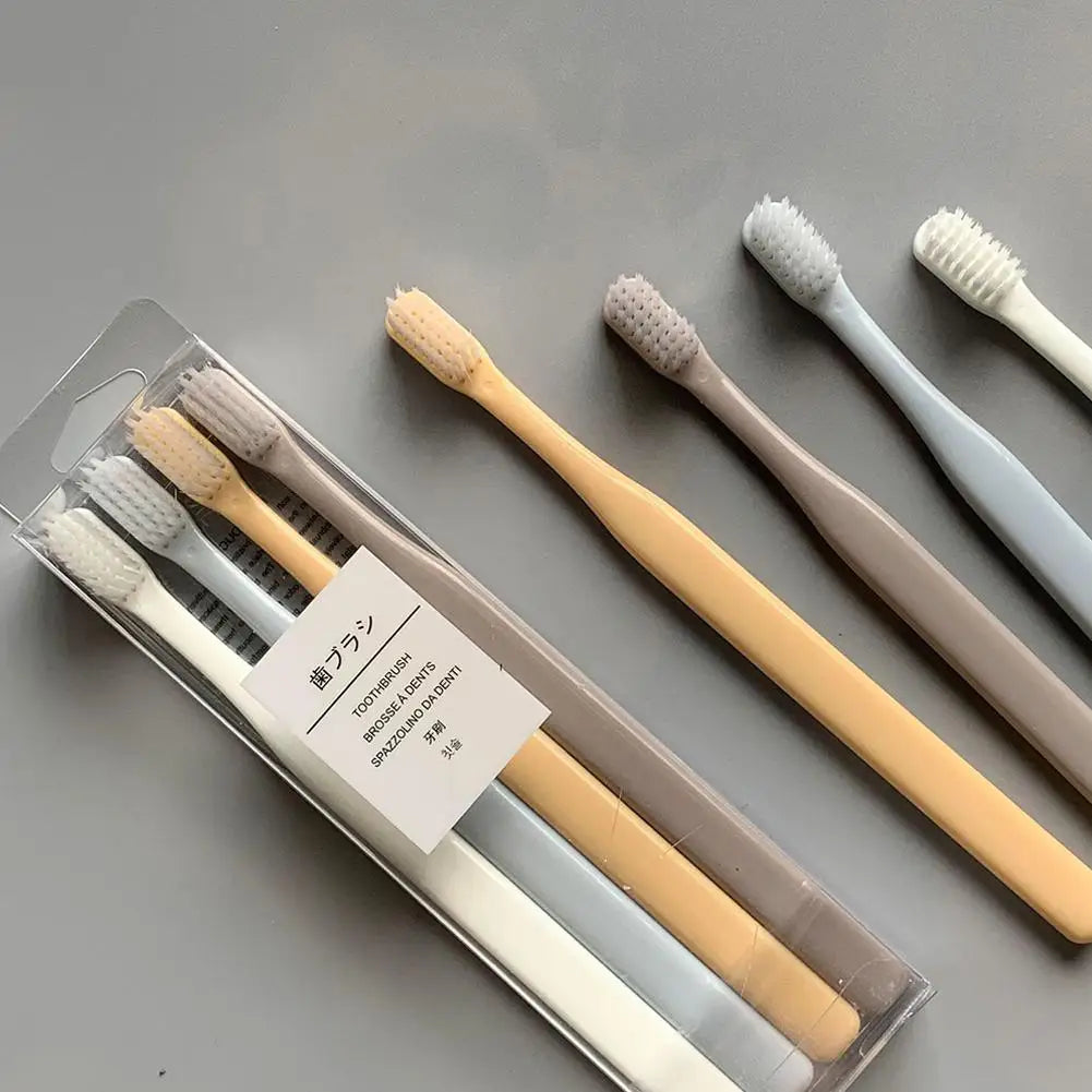 4Pcs/set Soft Bristle Small Head Toothbrush Family Travel Brush Tooth Care Oral Hygien Dental Brushes