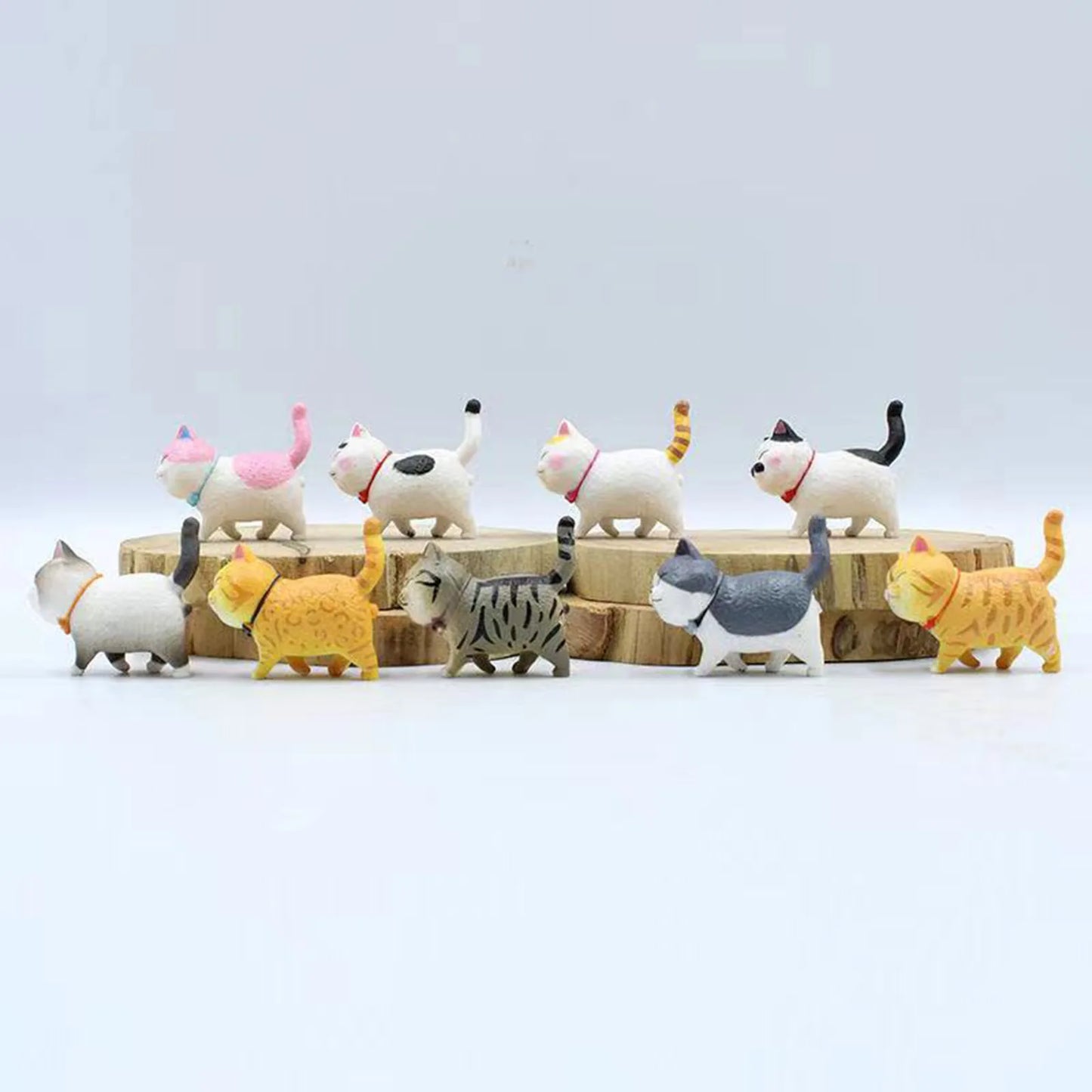 1 Piece Cute Cat Ornaments Bell Cat Animal Fairy Garden Figurines Accessories Home Decoration Desktop  Model Birthday Gift