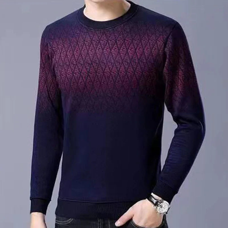 Autumn and Winter Men's Sweater Stripe Knitwear Pullover Long Sleeve Sweater