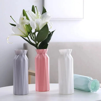 1 Piece Nordic Modern Plastic Flower Vase Flower Pot Basket Home Living Room Payty Wedding Decoration Ornament