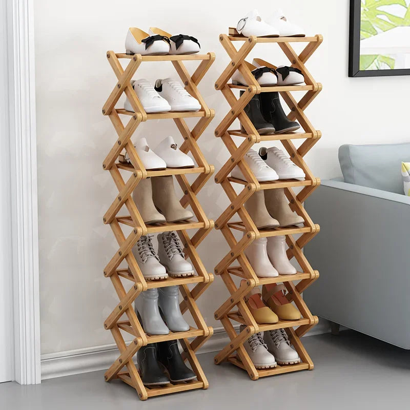 Installation-Free Foldable Shoe Rack Simple Multi-Layer Home Doorway Balcony Small Space-Saving Shoe Cabinet Storage Fantastic