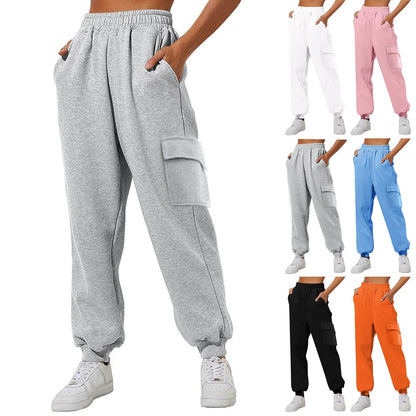 Women’s Fleece Lined Sweatpants Wide Straight Leg Pants Bottom Winter Warm Pants Daily Casual Jogger Sweatpants Sports Trousers