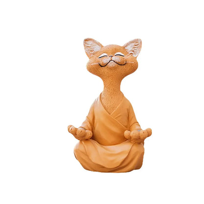 Whimsical Buddha Cat Figurine Meditation Yoga Collectible Happy Cat Decor Home Handicraft Decoration