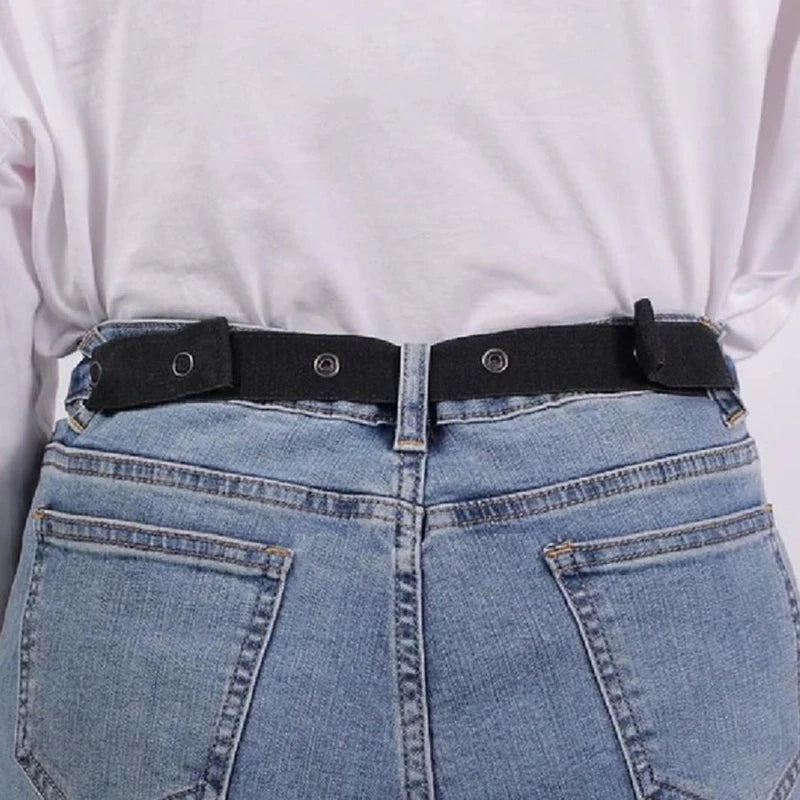 Buttonless Elastic Invisible Jeans Belt Simple Men's And Women's Waist Elastic Adjustable Trousers Waist Circumference