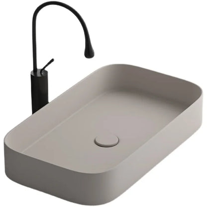 Nordic Simple Washbasin Ceramic Bathroom Sinks Khaki   Glass Vessel   Single Bowl Shampoo Basin