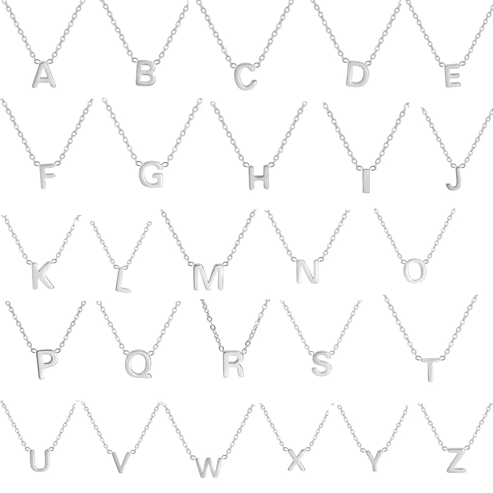 Cazador Minimalist Initial A-Z Letter Necklace for Women Alphabet Stainless Steel Choker Chains Jewelry Birthday Gift Wholesale