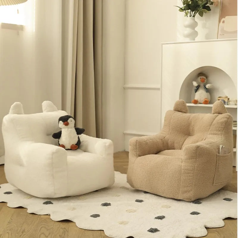 Single Sofa Chair Cartoon Seat Baby Sofa Children Sofa Cute Lazy Bean Bag Environmentally Friendly Thickened Portable Sofa Chair