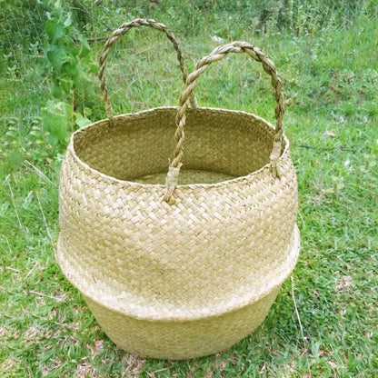 Seaweed Wicker Basket Rattan Hanging Flowerpot  Dirty Clothes    Storage    WF1015