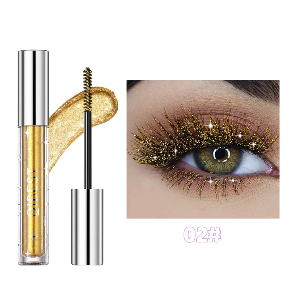 1 PC Diamond Mascara Shining Galaxy Sequins Sweat Proof Glitter Eyelashes Quick Dry Lasting Curling Thick Mascara Shimmer Makeup