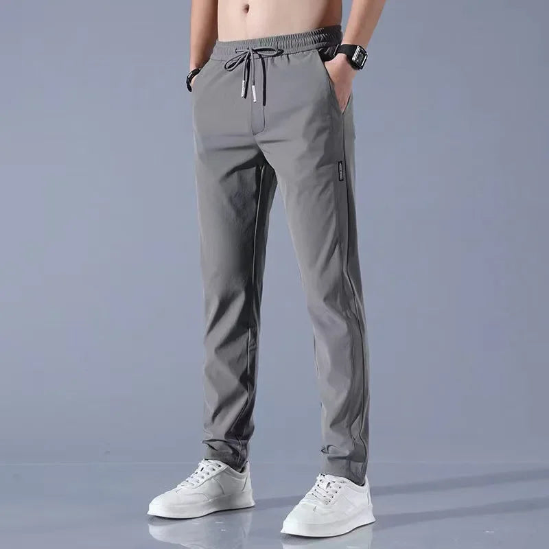 Men's Business Casual Pants Spring Autumn Trendy Versatile Straight-Leg Cargo Pants Loose Fit Black Pants For Men