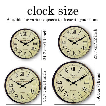 French“ 16 Century” Pattern Wooden Wall Clock Living Room Bedroom Kitchen Home Decoration Wall Clock Silent Quartz Clock Holiday Gift 11.2inch Inches 15.6inch Inches (Without Batteries)