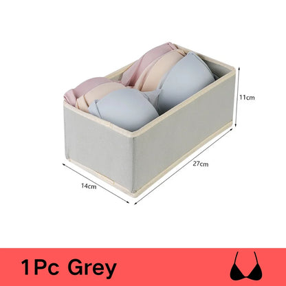 3pcs/1set Underwear Storage Box Foldable Non-woven Storage Box Six-piece Set Underwear Bra Socks Drawer Storage Finishing Box