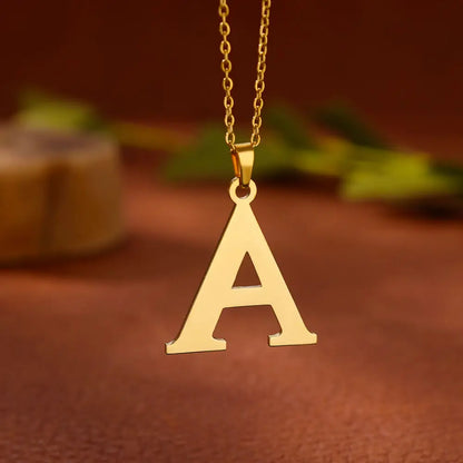 Stainless Steel A-Z Alphabet Necklace For Women Gold Color Punk 26 Letter Pendant Choker Necklace Party Aesthetic Jewelry 2024