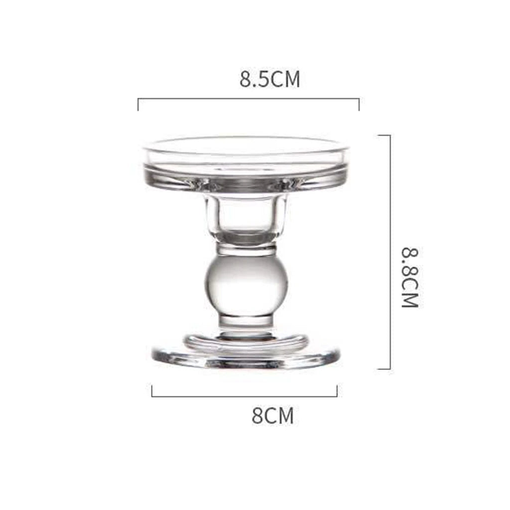 Transparent Glass Candle Holders Candlesticks for Home Office Decor Wedding