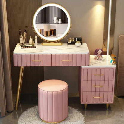 Items Makeup Vanity Table Box Container Drawer Nordic Organizer Dressing Table Mirrors Woman Coiffeuse Dressers For Bedroom