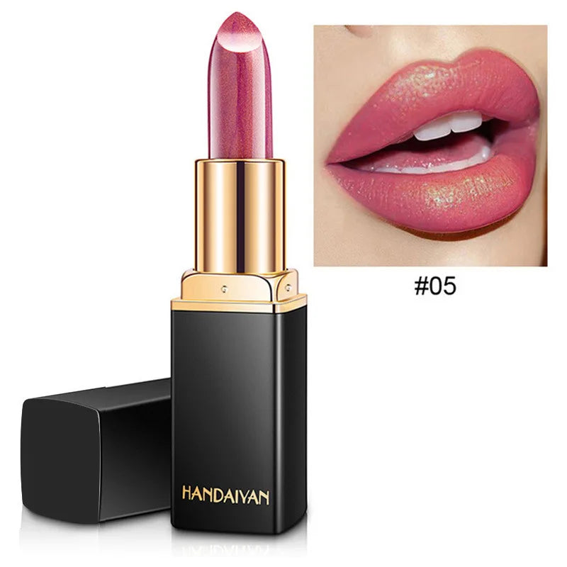 9 Colors Golden Glitter Matte Velvet Nude Metal Lipstick Shimmer Sexy Red Pigments Makeup Long Lasting Waterproof Profissional