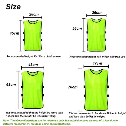 6PCS Soccer Pinnies Quick Drying Football Team Jerseys Sports Soccer Team Training Practice Youth Adult Basketball Sports Vest